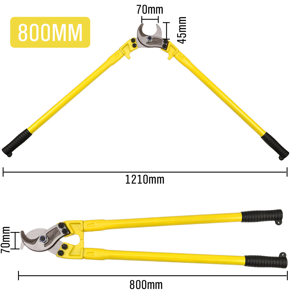 800mm heavy duty cable cutter with sharp blades and long non-slip handles for cutting power cables and wires in Australia