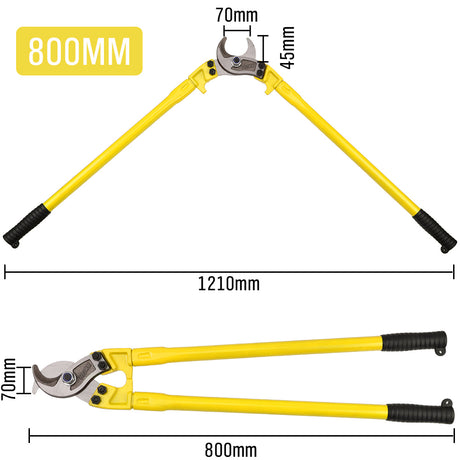 800mm heavy duty cable cutter with sharp blades and long non-slip handles for cutting power cables and wires in Australia