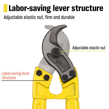 800mm heavy duty cable cutter with sharp blades and long non-slip handles for cutting power cables and wires in Australia