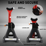 3-Ton car jack stand with double safety locking system, adjustable height, heavy-duty vehicle support
