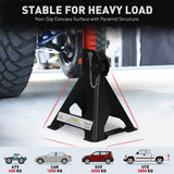 3-Ton car jack stand with double safety locking system, adjustable height, heavy-duty vehicle support