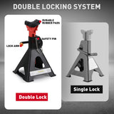 3-Ton car jack stand with double safety locking system, adjustable height, heavy-duty vehicle support