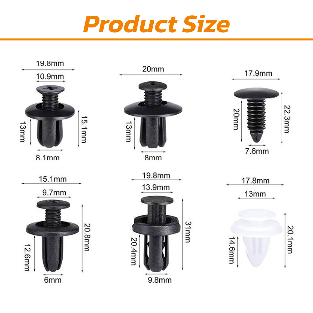 100PCS car fastener clips and trim removal tool kit for automotive panel, bumper, and door repair in Australia