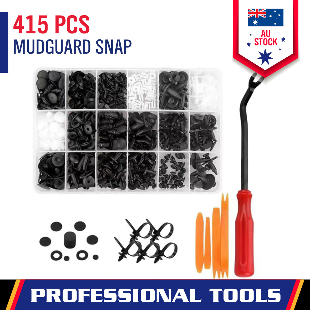 415PCS car fastener clips and trim removal tool kit for automotive door, bumper, and panel repair in Australia