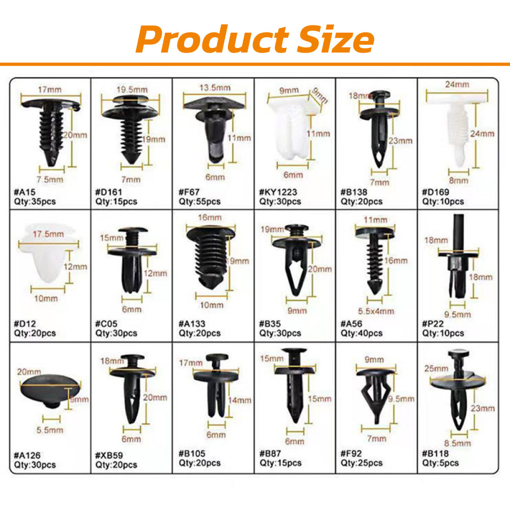 415PCS car fastener clips and trim removal tool kit for automotive door, bumper, and panel repair in Australia