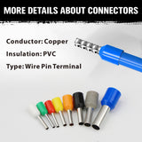 HORUSDY 575-Piece Wire Ferrules Kit, Insulated Pin Terminals Set with Copper Conductors, Assorted Sizes in Storage Case