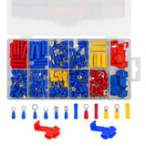 200-piece electrical connector kit with insulated crimp terminals and quick connectors for automotive and electrical wiring