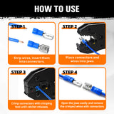 200-piece electrical connector kit with insulated crimp terminals and quick connectors for automotive and electrical wiring