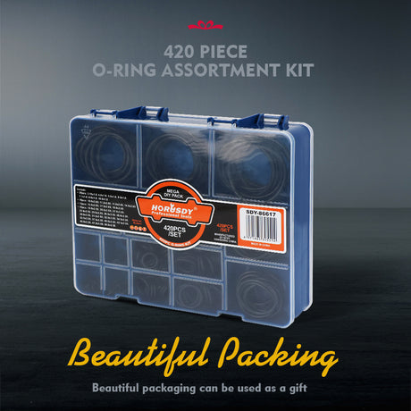 420 piece o ring assortment kit with 32 sizes nbr rubber sealing rings in double layer organizer case for automotive plumbing and diy repairs