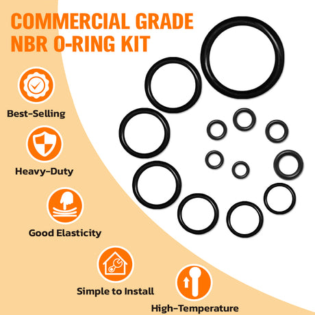 420 piece o ring assortment kit with 32 sizes nbr rubber sealing rings in double layer organizer case for automotive plumbing and diy repairs