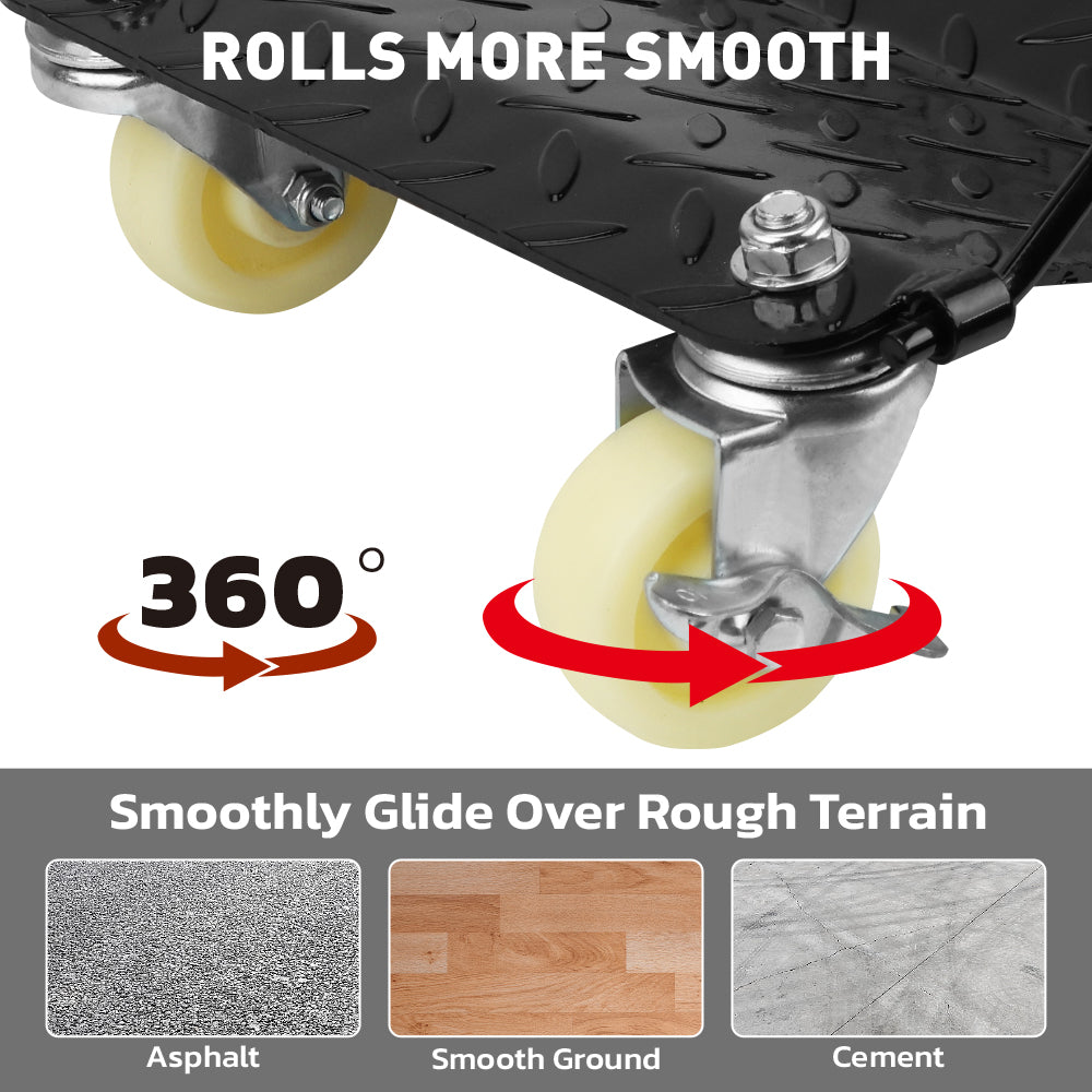 2-piece heavy duty car wheel dolly set with 360° swivel casters for vehicle moving and garage use