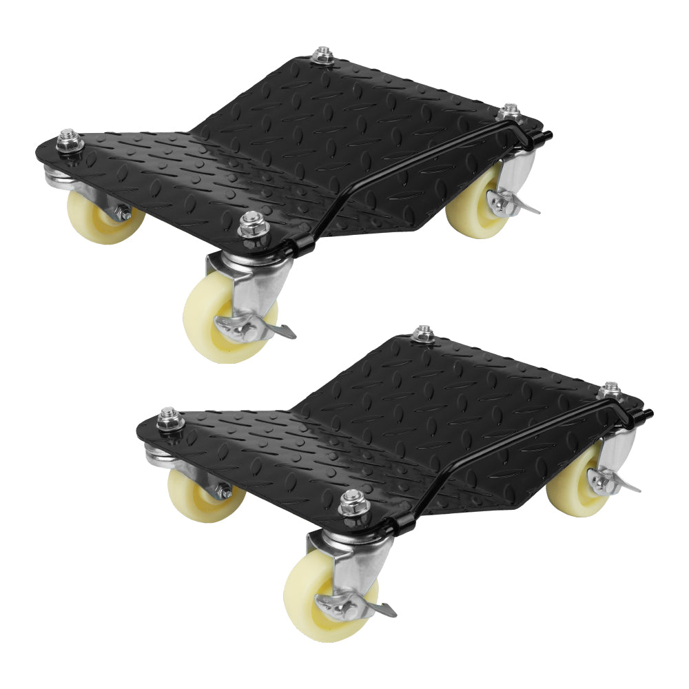 2-piece heavy duty car wheel dolly set with 360° swivel casters for vehicle moving and garage use