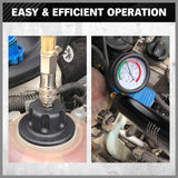 SEDY 18 piece radiator pressure tester kit with pump gauge thermometer and multiple radiator cap adapters for car cooling system leak testing