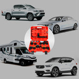 SEDY 18 piece radiator pressure tester kit with pump gauge thermometer and multiple radiator cap adapters for car cooling system leak testing