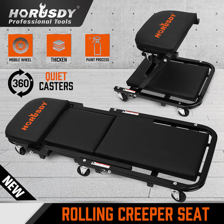 rolling creeper seat and lying board with 360 degree swivel casters for garage car repair and workshop use
