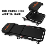 rolling creeper seat and lying board with 360 degree swivel casters for garage car repair and workshop use