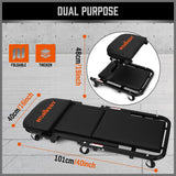 rolling creeper seat and lying board with 360 degree swivel casters for garage car repair and workshop use