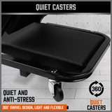 rolling creeper seat and lying board with 360 degree swivel casters for garage car repair and workshop use