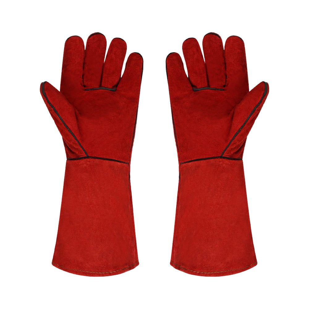 SEDY Extended Cowhide Welding Gloves 16 Inch, Heat & Spark Resistant Leather Work Gloves with Long Cuff