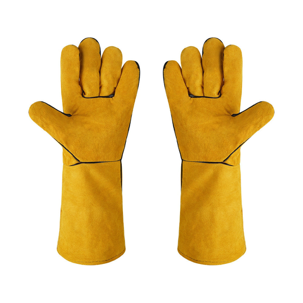 SEDY Extended Cowhide Welding Gloves 16 Inch, Heat & Spark Resistant Leather Work Gloves with Long Cuff