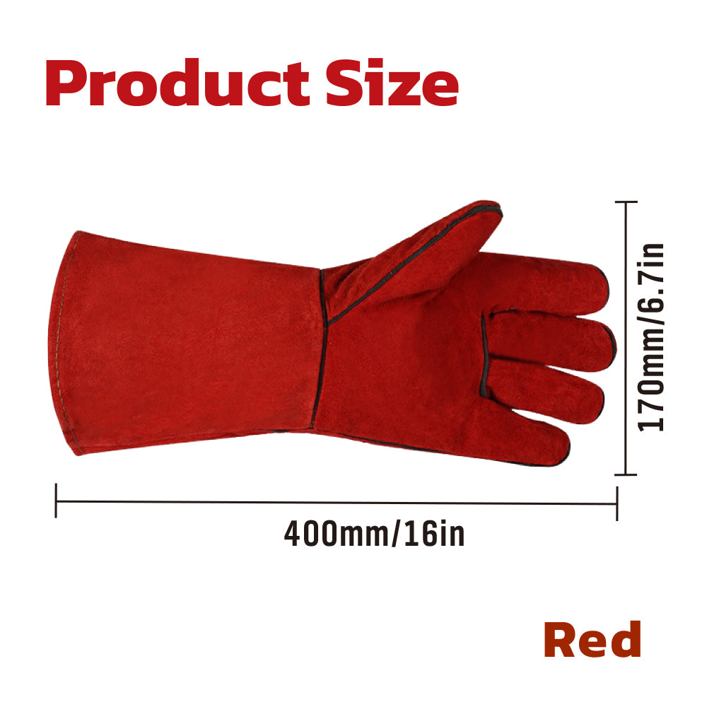 SEDY Extended Cowhide Welding Gloves 16 Inch, Heat & Spark Resistant Leather Work Gloves with Long Cuff