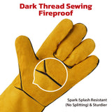 SEDY Extended Cowhide Welding Gloves 16 Inch, Heat & Spark Resistant Leather Work Gloves with Long Cuff