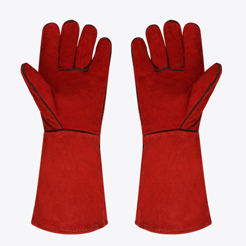 SEDY Extended Cowhide Welding Gloves 16 Inch, Heat & Spark Resistant Leather Work Gloves with Long Cuff