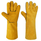 SEDY Extended Cowhide Welding Gloves 16 Inch, Heat & Spark Resistant Leather Work Gloves with Long Cuff