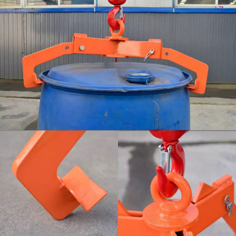 three jaw oil drum lifting clamp 750kg heavy duty steel barrel lifter for crane hoist forklift drum handling