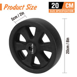 8-inch black nylon replacement wheel with 16mm centre hole for carts and trolleys