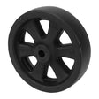 8-inch black nylon replacement wheel with 16mm centre hole for carts and trolleys