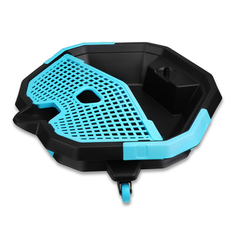 2-in-1 oil drain pan with removable tool caddy and 360-degree casters for car maintenance