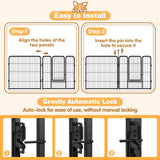 Metal pet playpen with 8 panels, adjustable dog fence for indoor and outdoor use