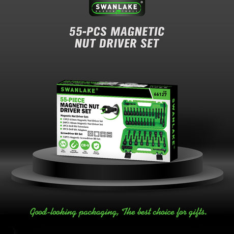 SWANLAKE magnetic nut driver set SAE metric hex nut drivers with extensions and storage case
