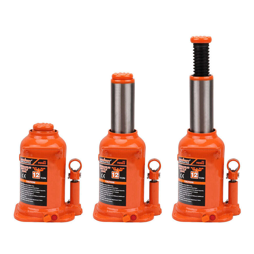 Heavy-Duty Hydraulic Bottle Jack - 10/12/20 Ton Capacity Car Lifts Jack with Safety Valve