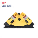 90 degree right angle laser level gauge with 30 ft red beam, dual bubble levels, measuring ruler edge and compact layout body for tile, flooring, wall, cabinet and interior construction alignment