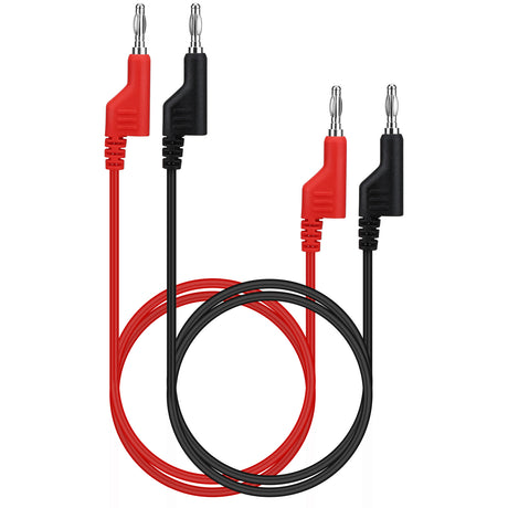 SWANLAKE 1000V 15A dual-ended banana plug test leads, red and black silicone cables with stackable connectors for multimeter and electronic testing