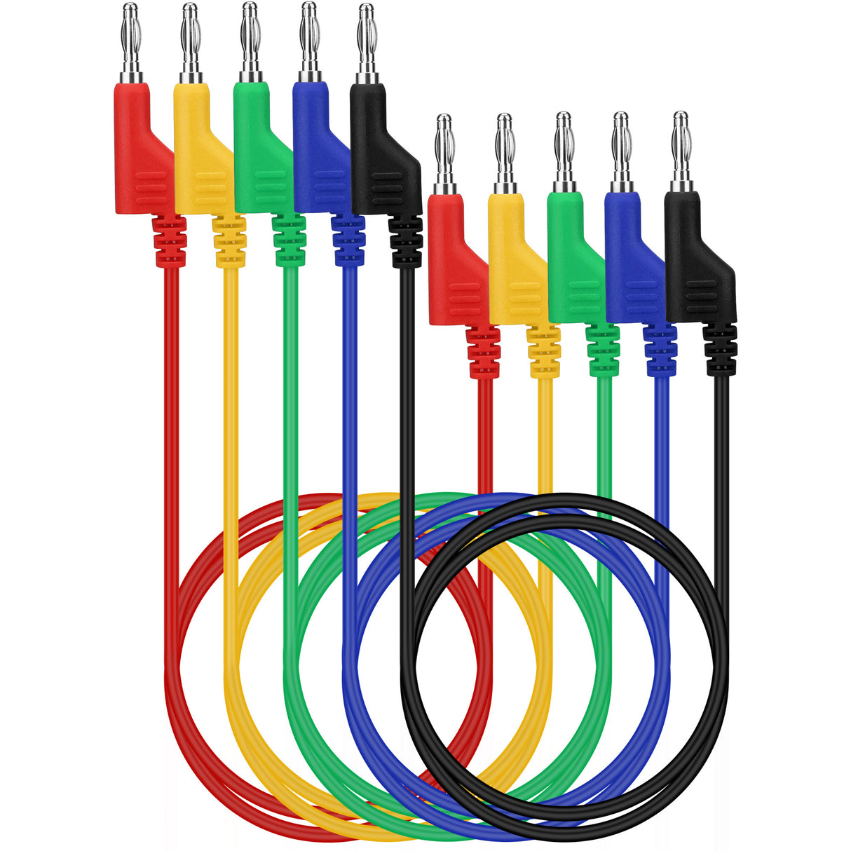 1.07m 4mm banana plug test lead set with flexible silicone wires for multimeter and circuit testing – 1000V 15A rated professional tool.