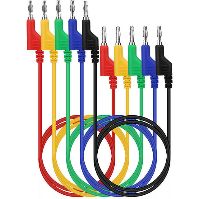 1.07m 4mm banana plug test lead set with flexible silicone wires for multimeter and circuit testing – 1000V 15A rated professional tool.