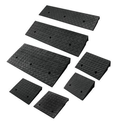 heavy duty rubber curb ramp for driveway sidewalk garage and vehicle access with anti slip surface