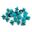 250pcs blue car door panel clips 9mm trim retainer fasteners push type automotive plastic rivets with foam gasket replacement