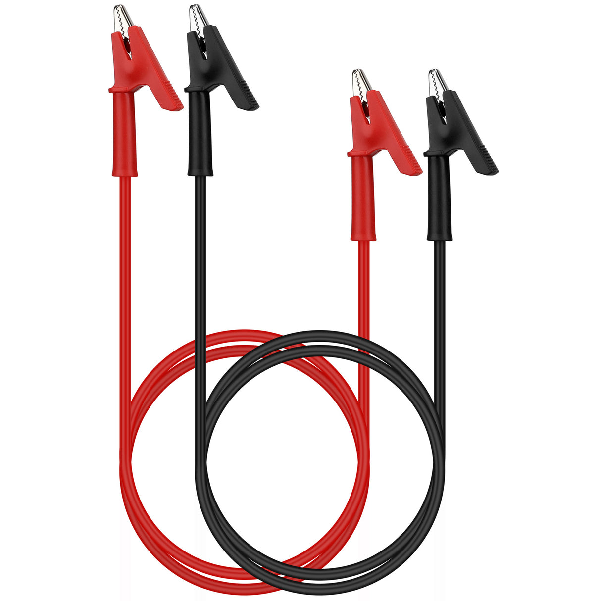 SWANLAKE 1000V 20A alligator clips test leads with red and black silicone cables and insulated jaws for electrical testing and connection
