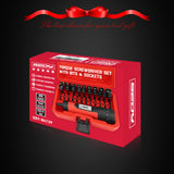 45-piece adjustable torque screwdriver set with 10-70 in-lb scale, 1/4-inch magnetic bit holder, 24 S2 bits and 20 SAE and metric nut drivers