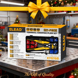 ELEAD wire crimping tool kit with automatic wire stripper, terminal connectors assortment and storage case for electrical wiring repair