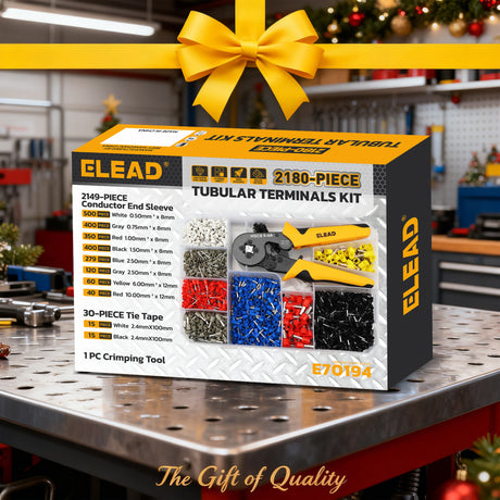ELEAD ferrule crimping tool kit with 2149 wire ferrules assortment and electrical terminal kit for wiring and control panels