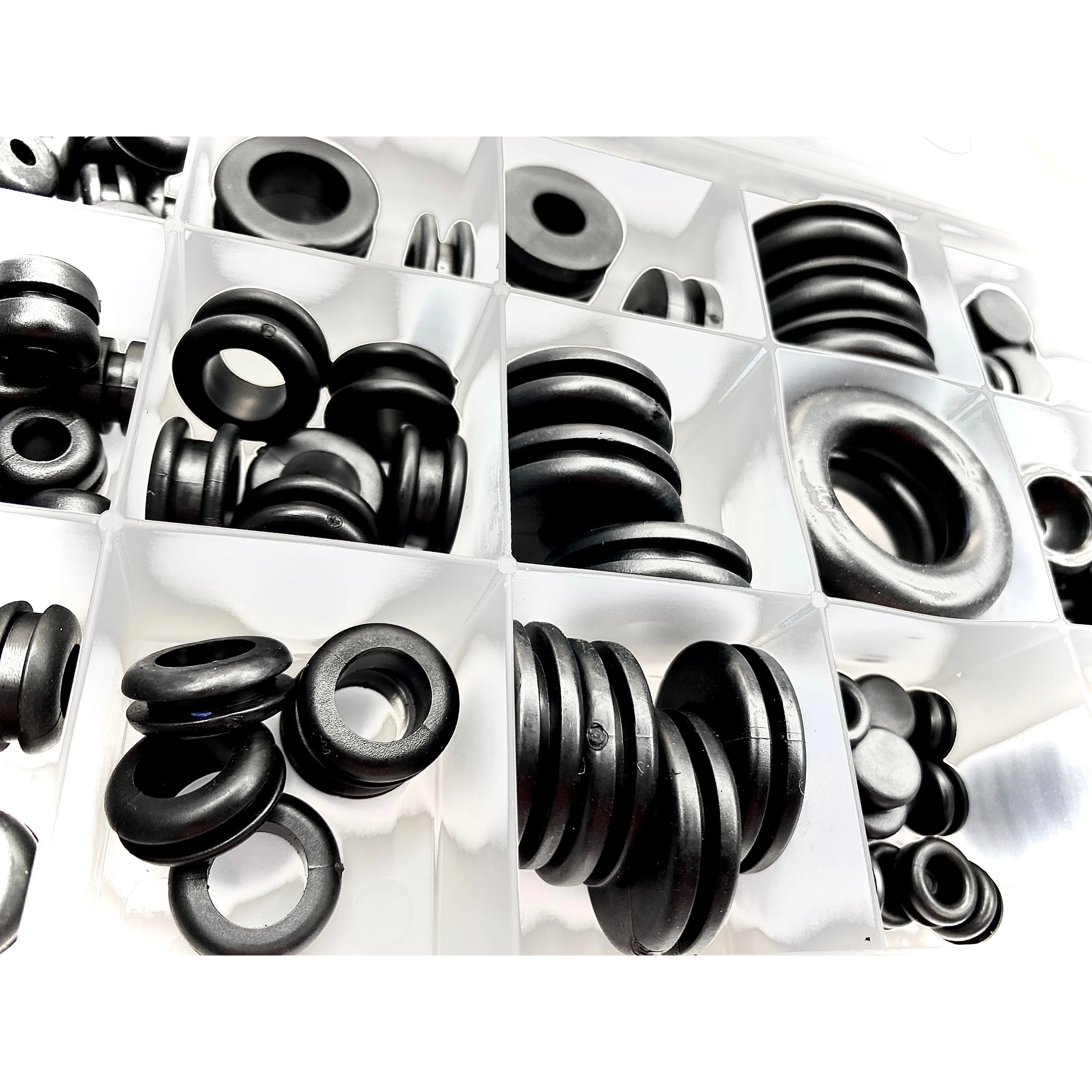 125-Piece Diverse Size Rubber Grommet and O-Ring Assortment Kit for Leak Prevention and Insulation