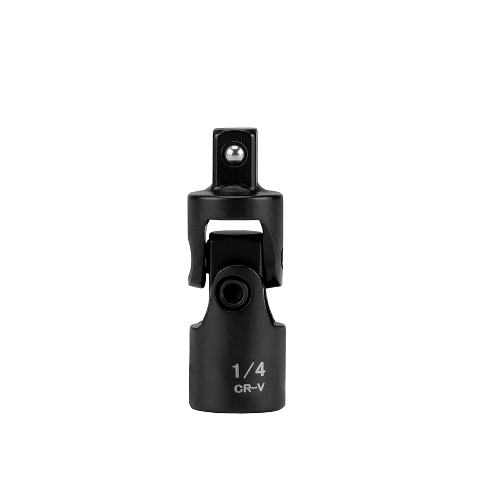 CR-V universal joint socket adapter in 1/4 inch, 3/8 inch and 1/2 inch drive sizes for ratchets, impact tools and automotive repair