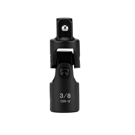 CR-V universal joint socket adapter in 1/4 inch, 3/8 inch and 1/2 inch drive sizes for ratchets, impact tools and automotive repair