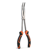 HORUSDY 3 piece 11 inch long reach pliers set including straight 0 degree 45 degree and 90 degree bent nose pliers with TPR handle
