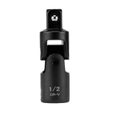 CR-V universal joint socket adapter in 1/4 inch, 3/8 inch and 1/2 inch drive sizes for ratchets, impact tools and automotive repair